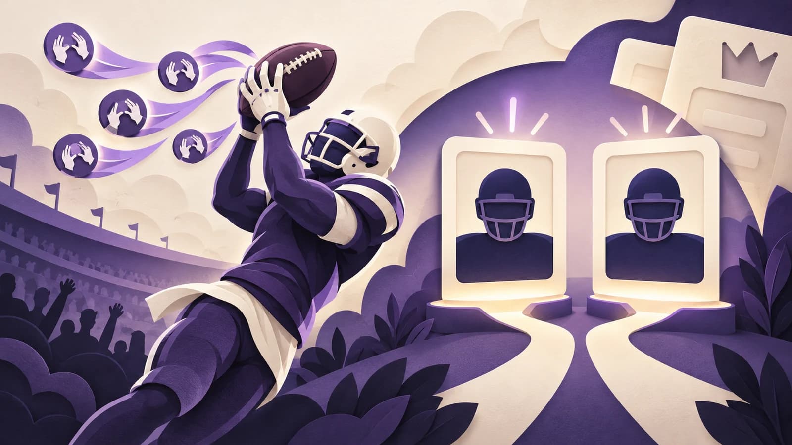Original conceptual illustration separating a tight end catch bonus from two required lineup slots